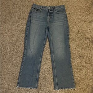 Zara Straight Leg Mid-rise Boyfriend Jeans